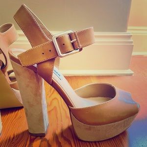 Steve Madden Leather and Suede Platform Sandals